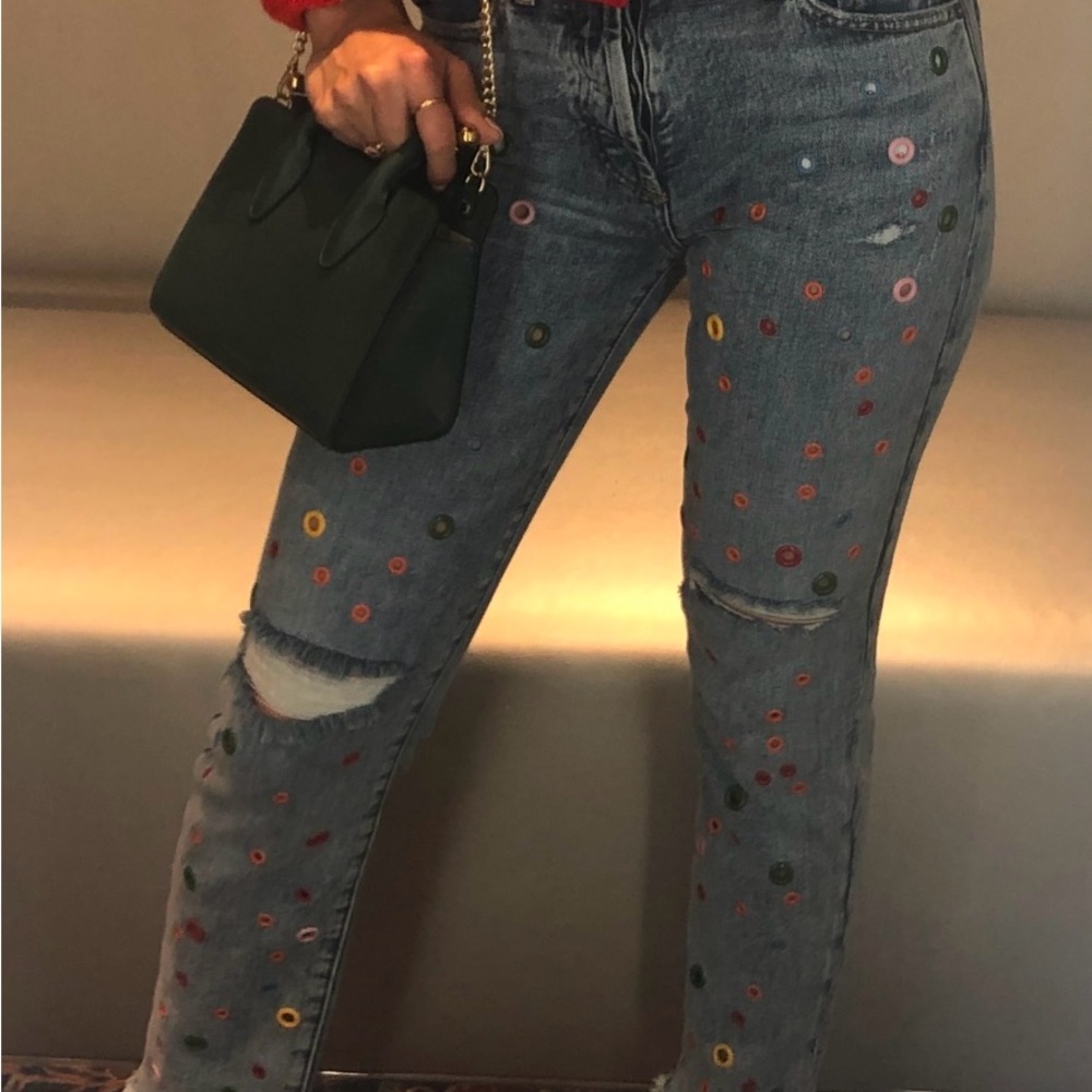 Stylish Embroidered Women's Jeans